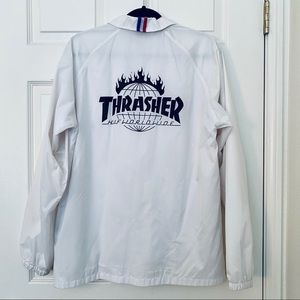 HUF x Thrasher TDS White Coaches Jacket